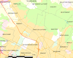 Map commune FR insee code 95563